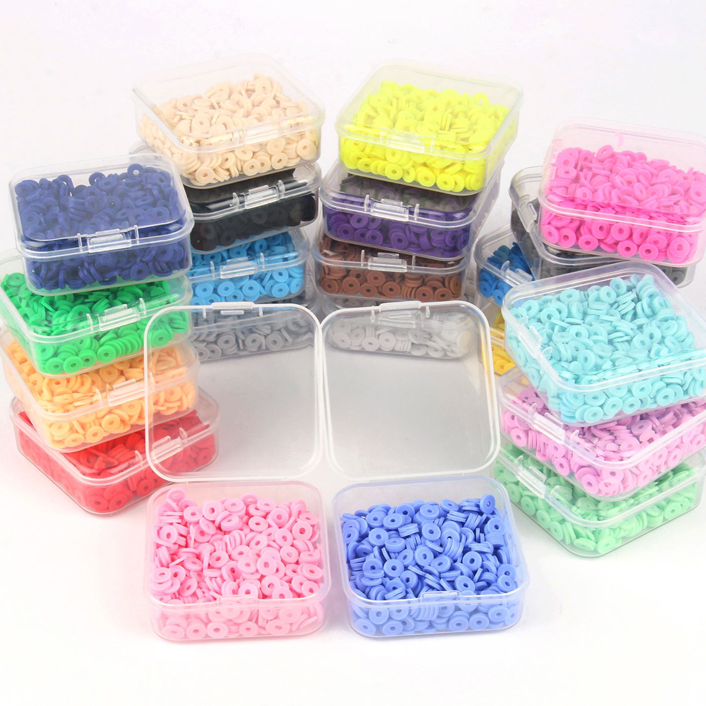 Seed Bead Tube - 500 adet/kutu 6mm düz yuvarlak polimer