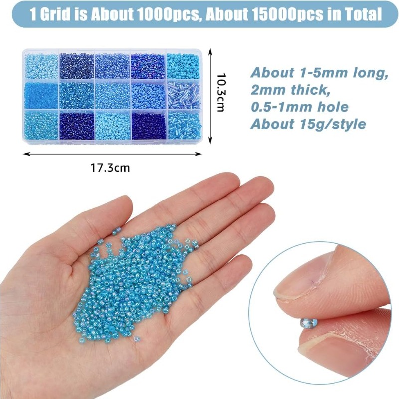 15000 Adet 15 Stilleri Mavi To - Seed Bead Tube incelemesi ve fiyatı